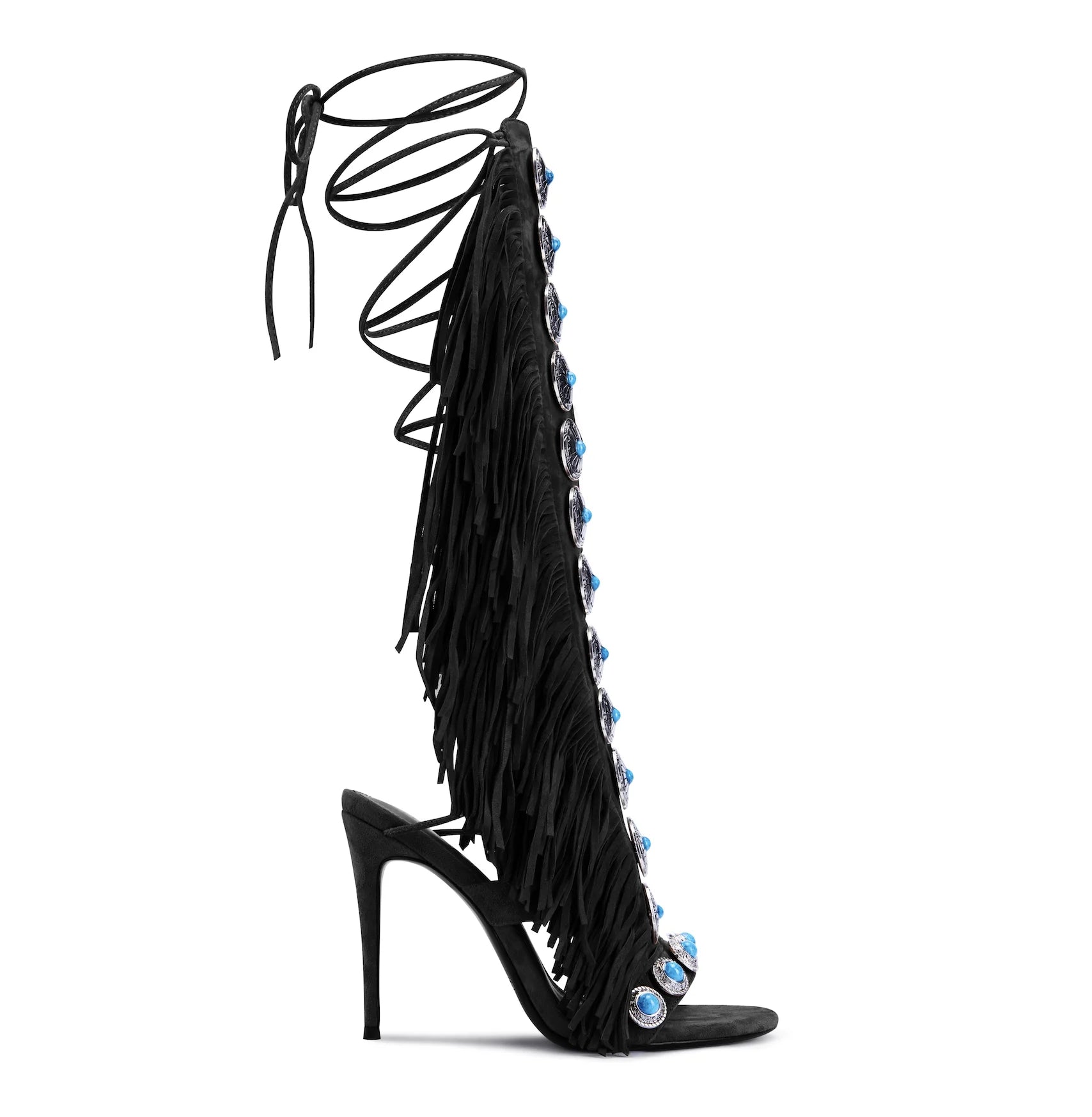 FRINGE LACE UP SANDAL