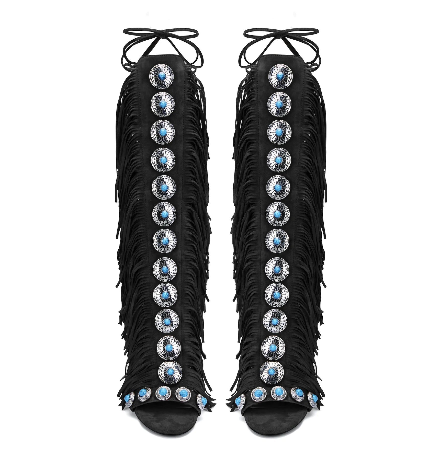 FRINGE LACE UP SANDAL
