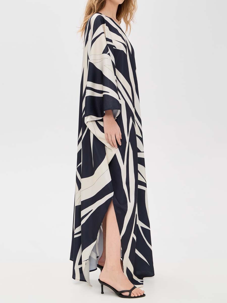 One-shoulder Printed Loose Maxi Dress