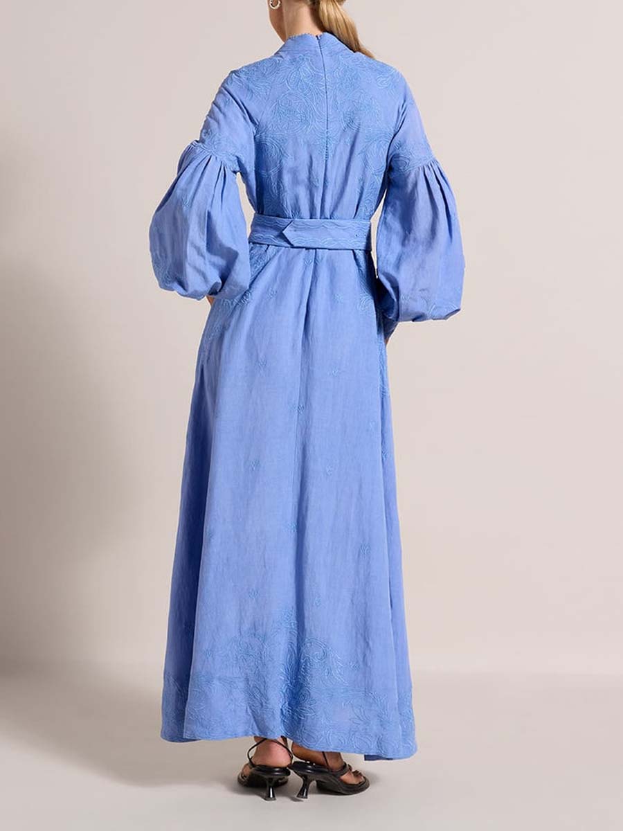 Linen Blend Long Dress