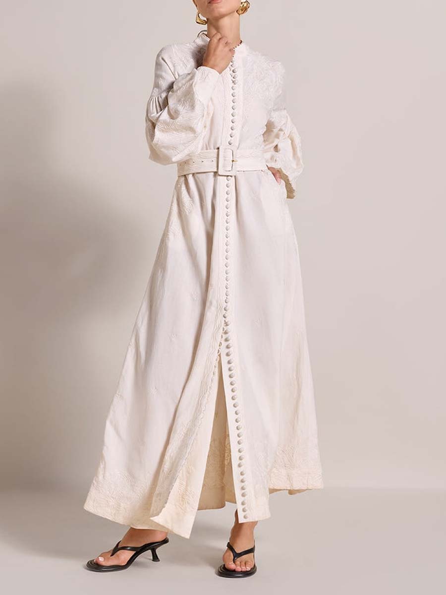 Linen Blend Long Dress