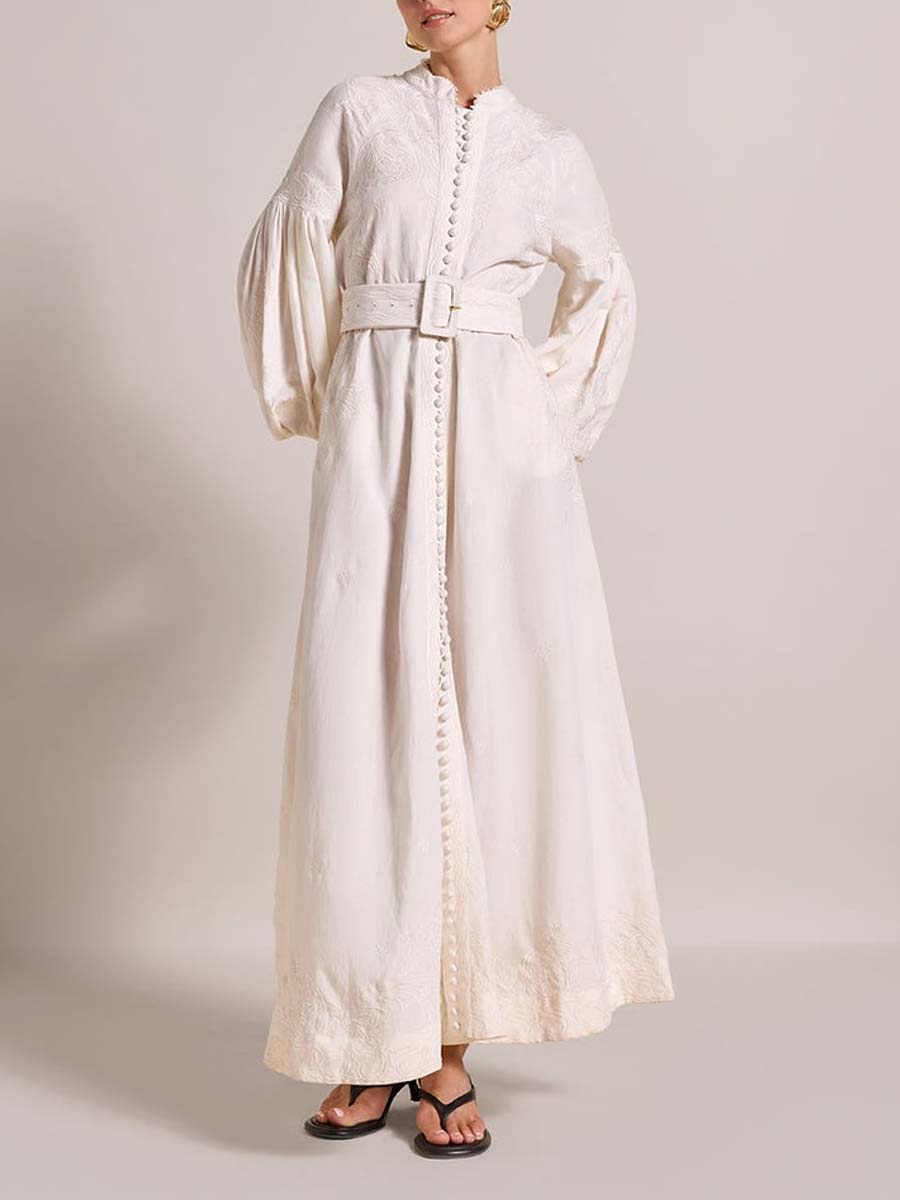 Linen Blend Long Dress