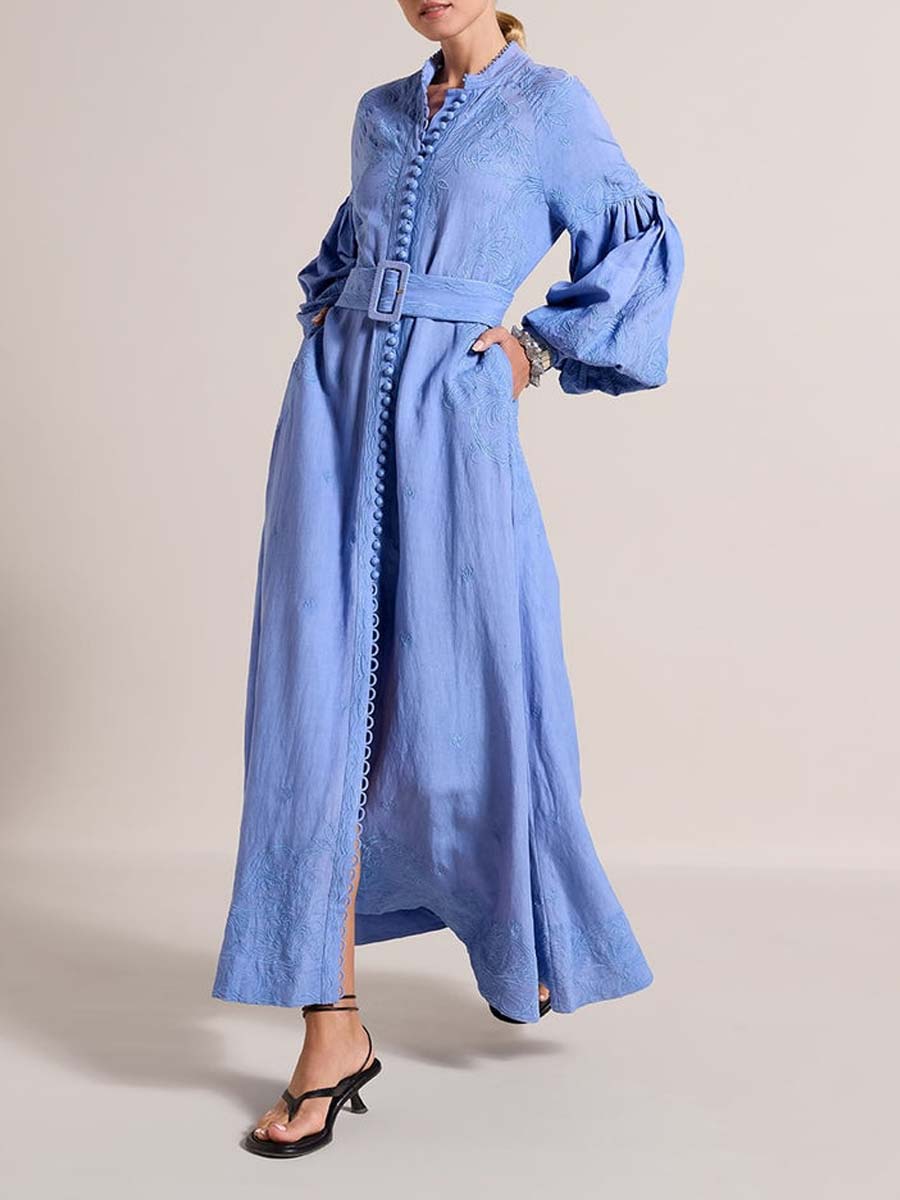 Linen Blend Long Dress