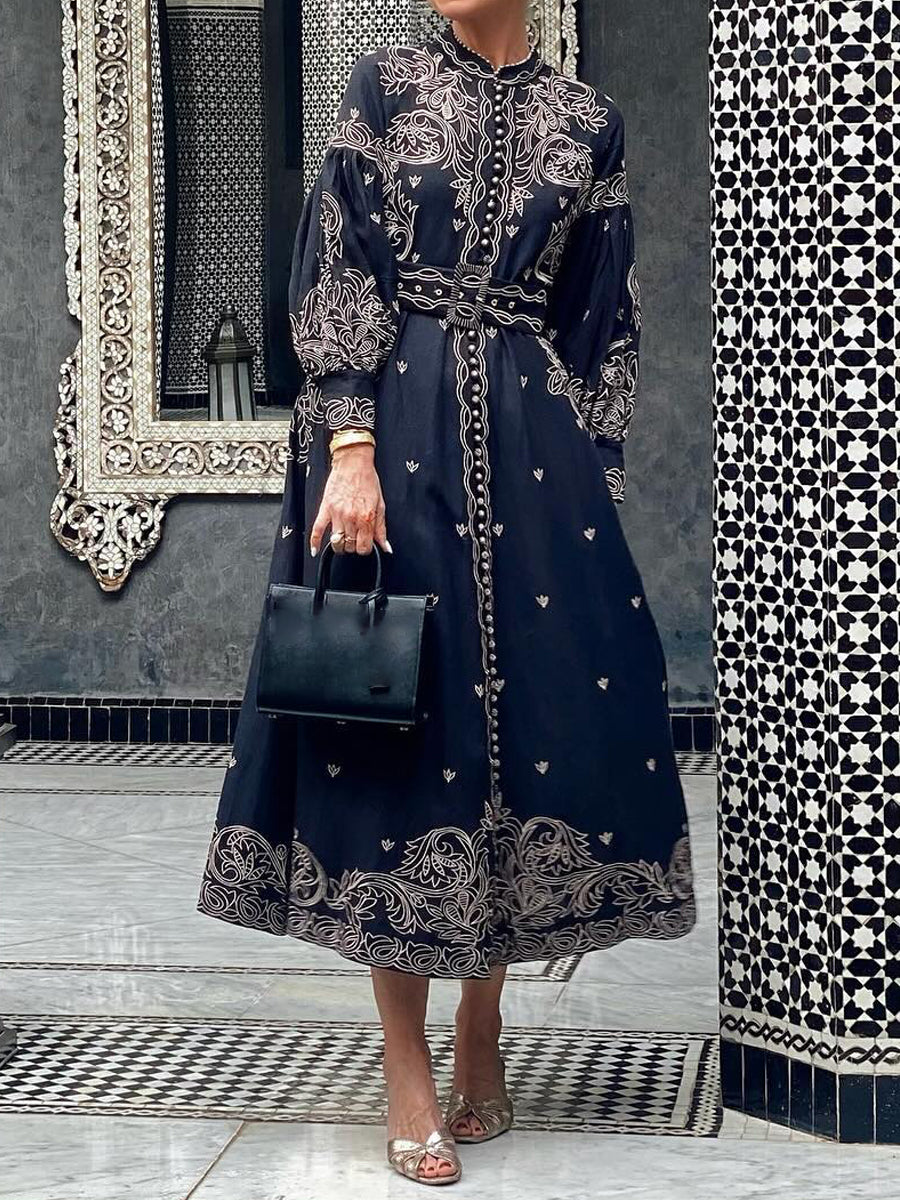Linen Blend Long Dress