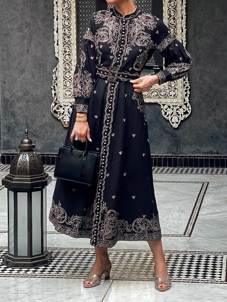 Linen Blend Long Dress