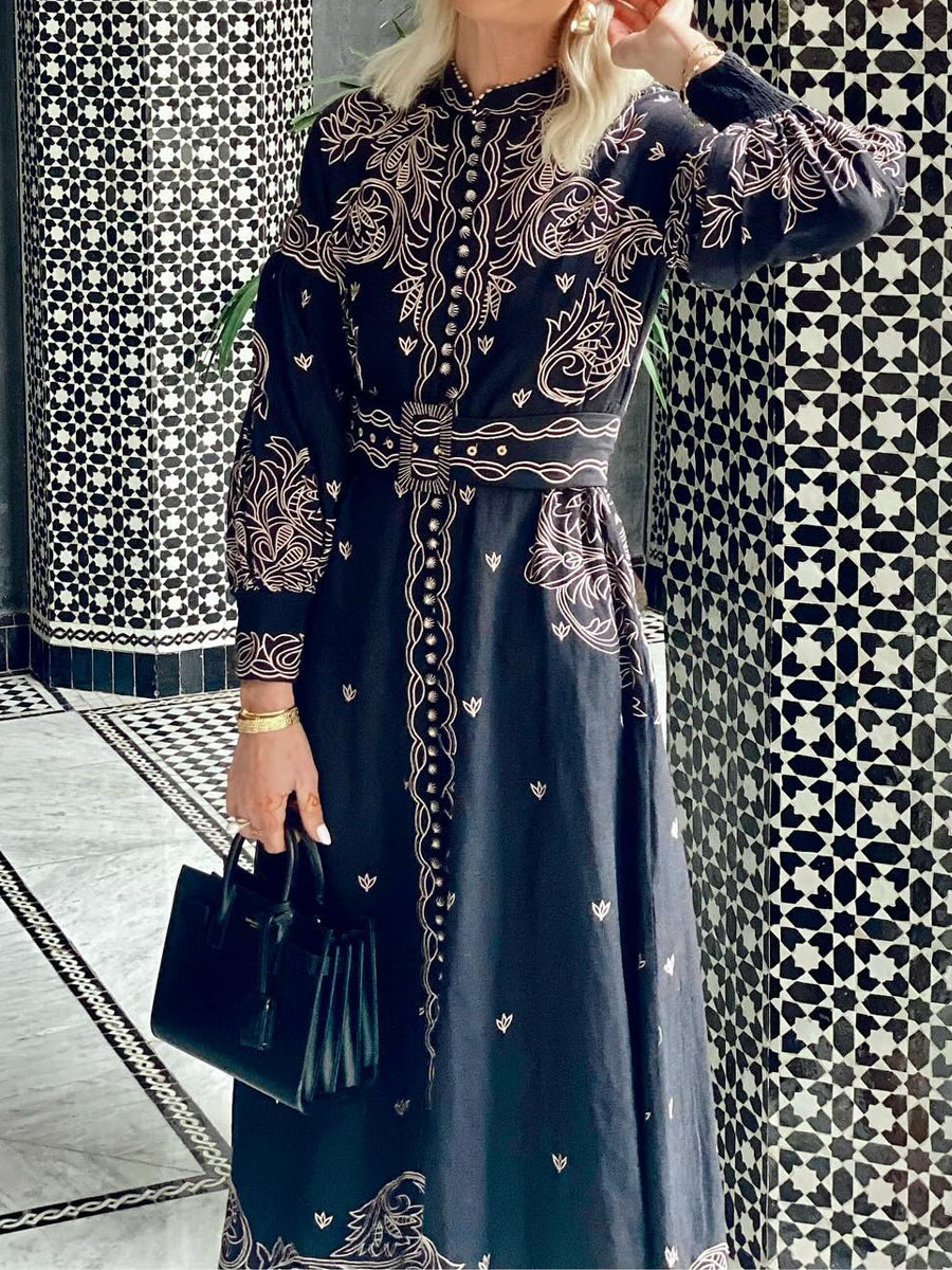 Linen Blend Long Dress