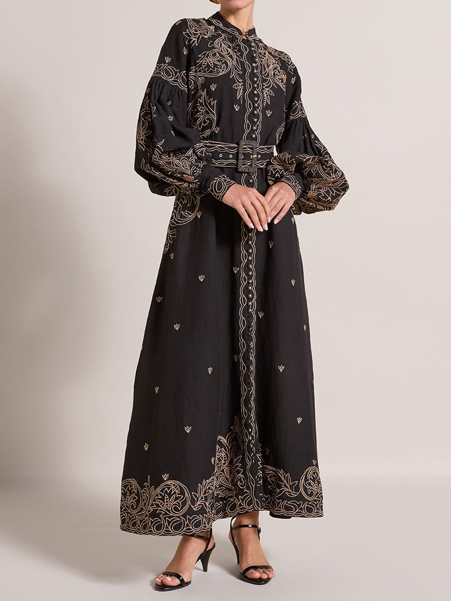 Linen Blend Long Dress