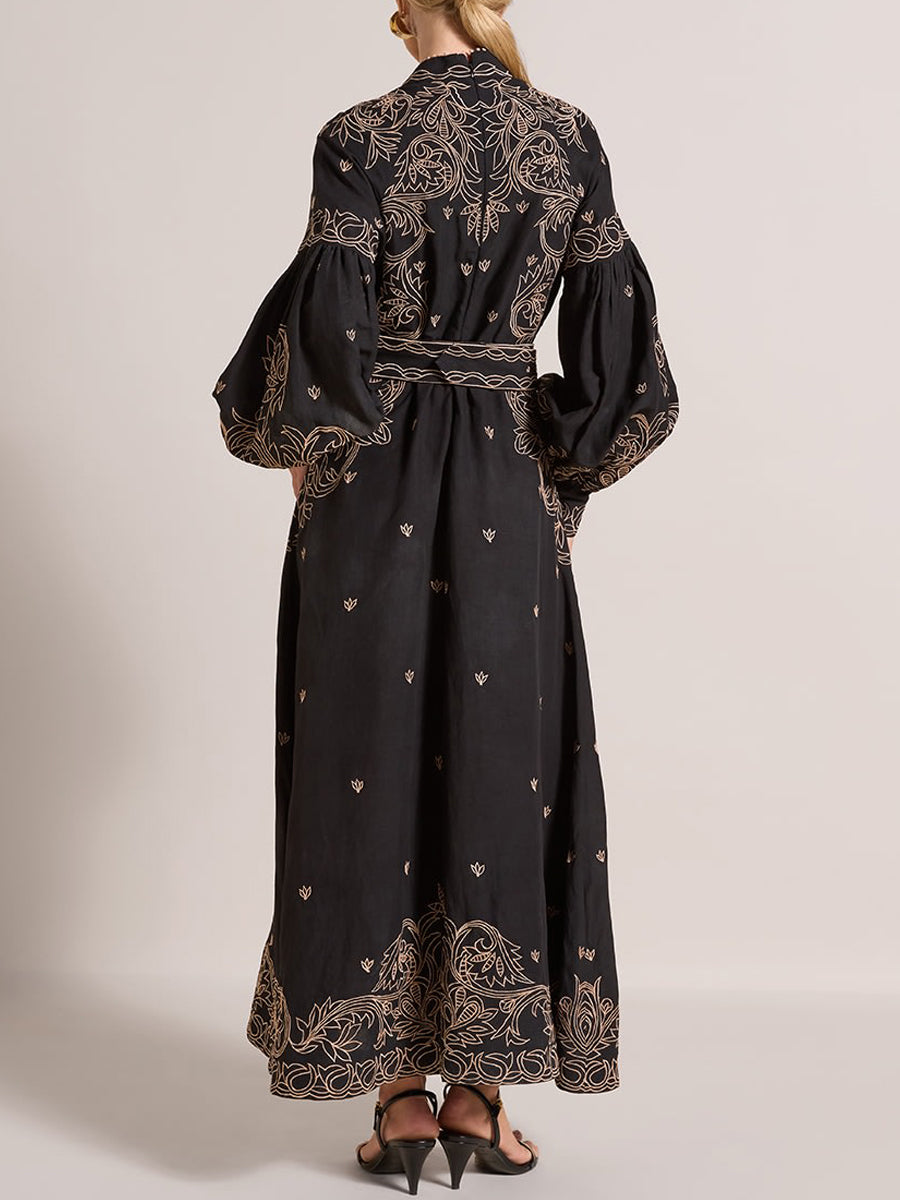 Linen Blend Long Dress