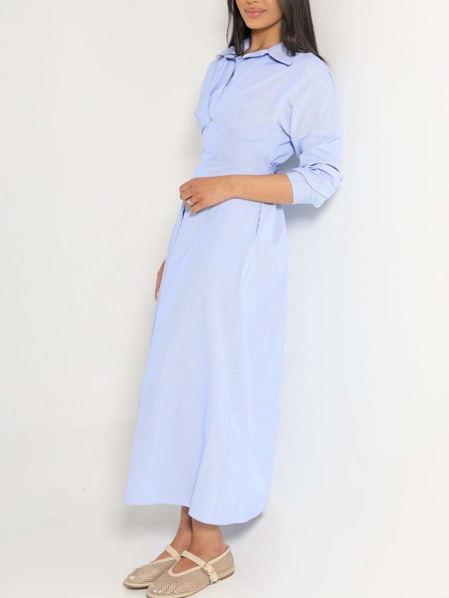 Pinstripe Shirt Dress