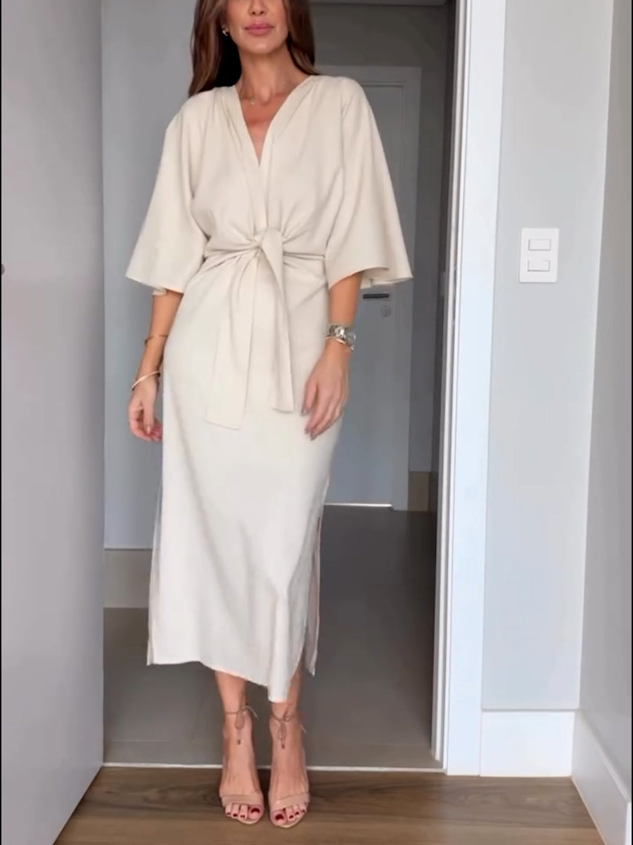 Half Sleeve Midi Dress