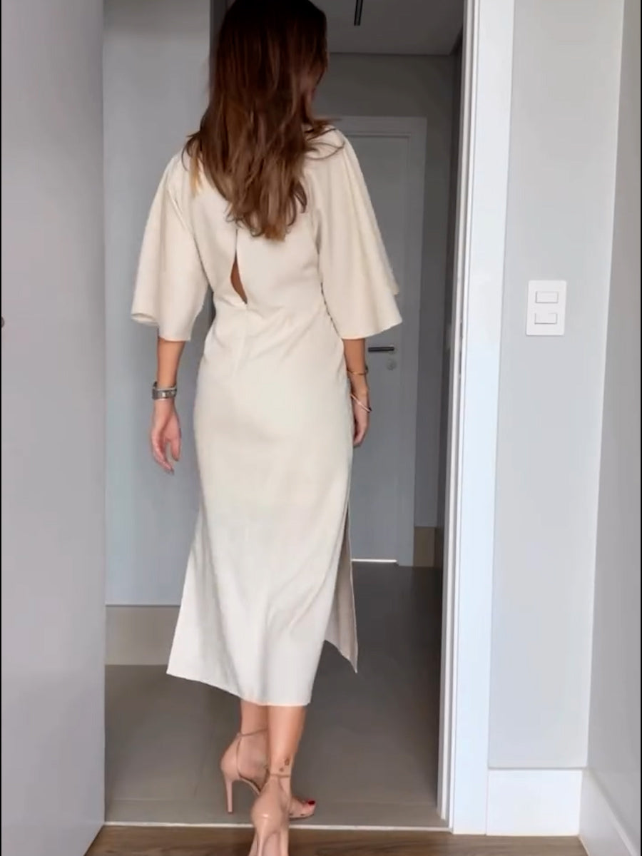 Half Sleeve Midi Dress