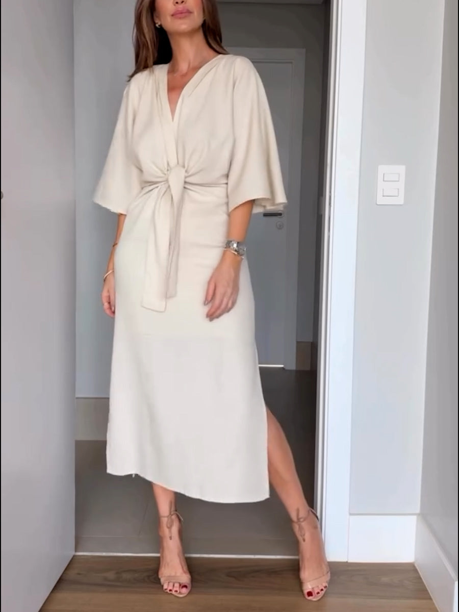 Half Sleeve Midi Dress