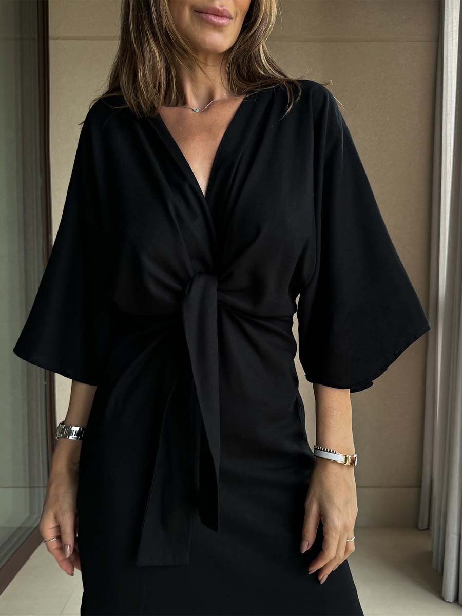 Half Sleeve Midi Dress