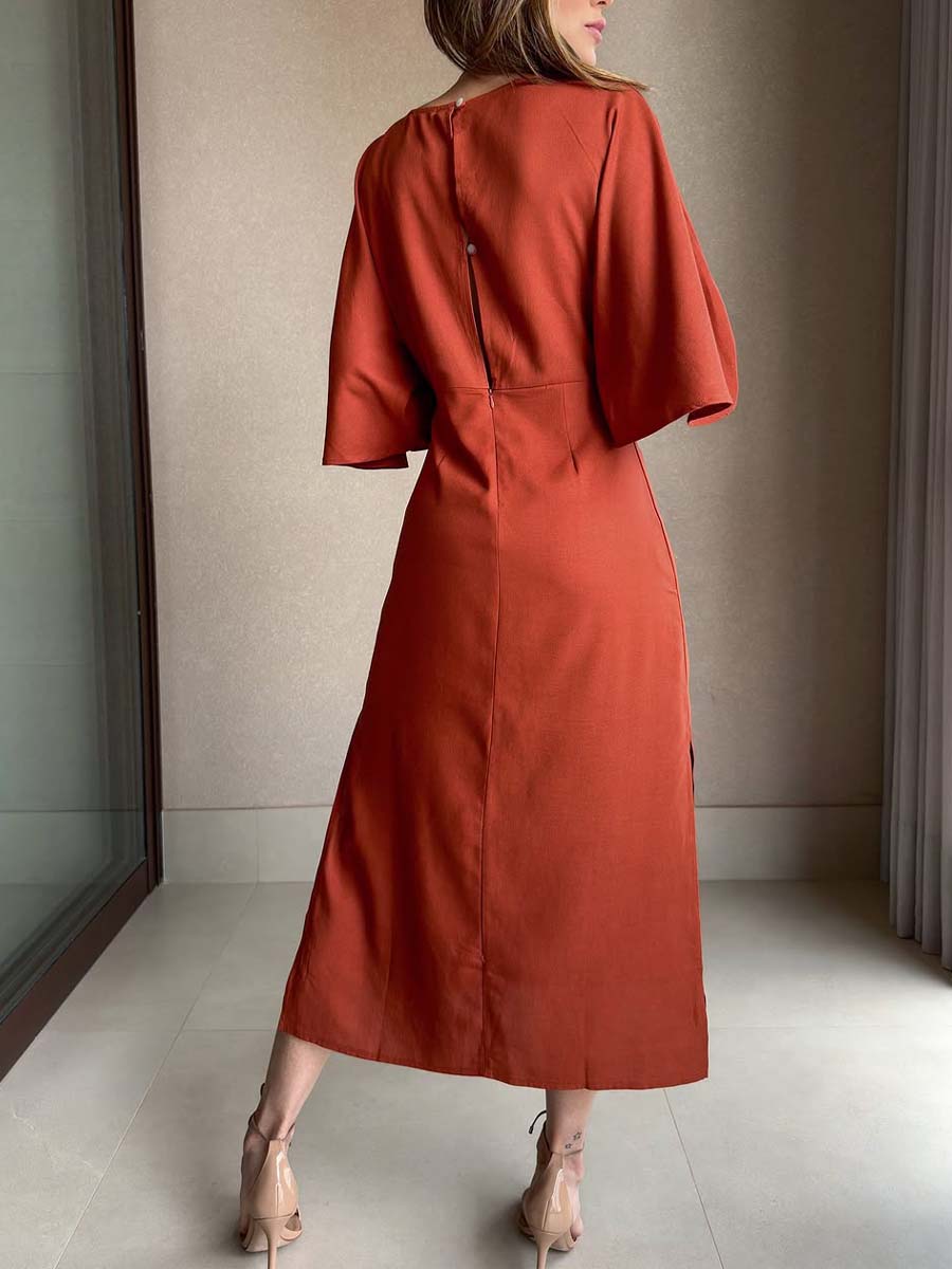 Half Sleeve Midi Dress