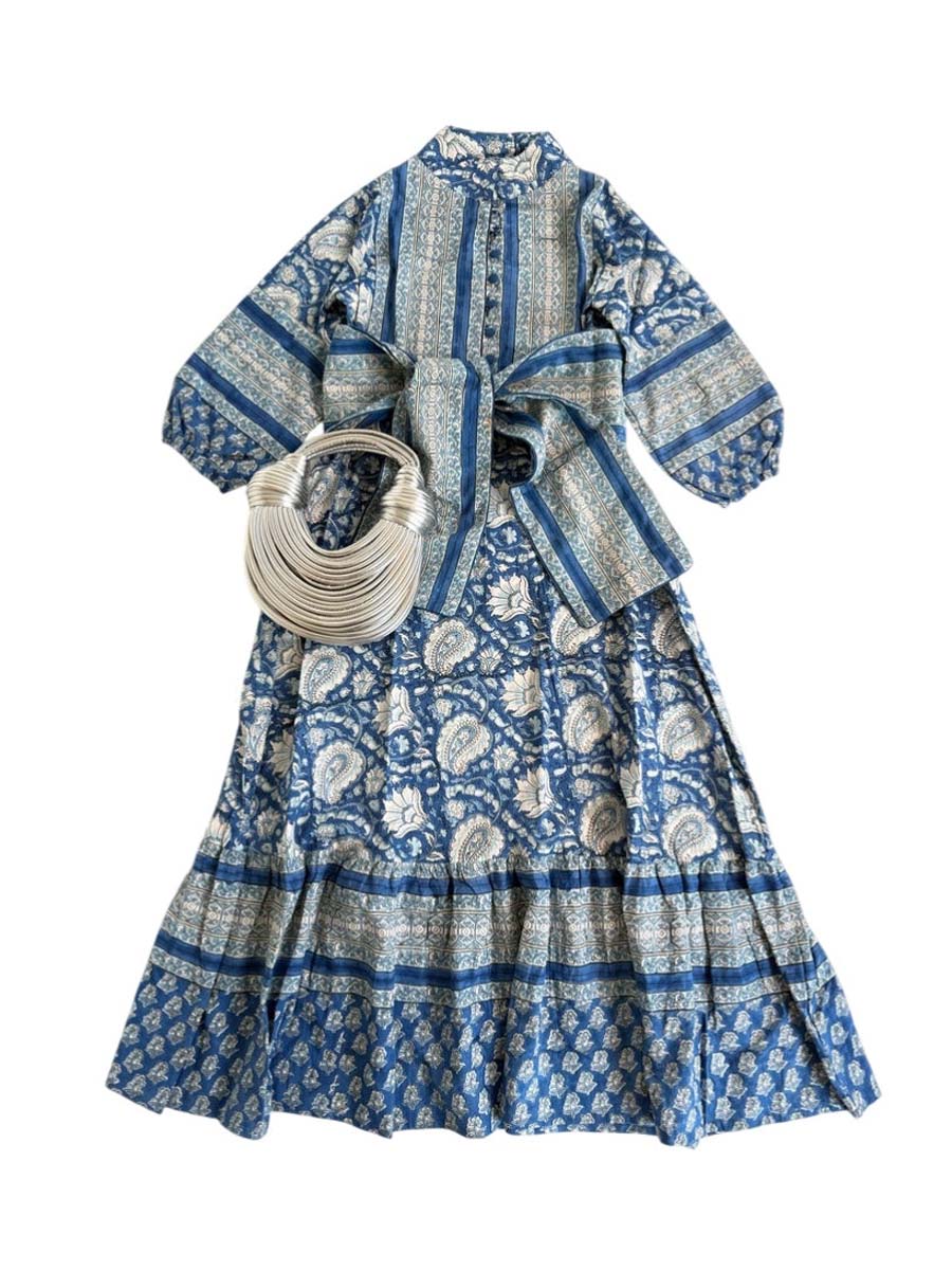 Cotton Belted Floral Dress