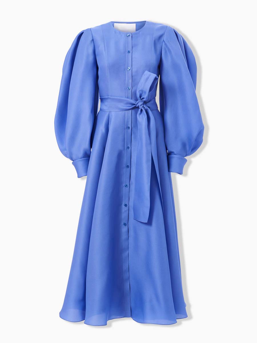 Puff-Sleeve Shirt Dress