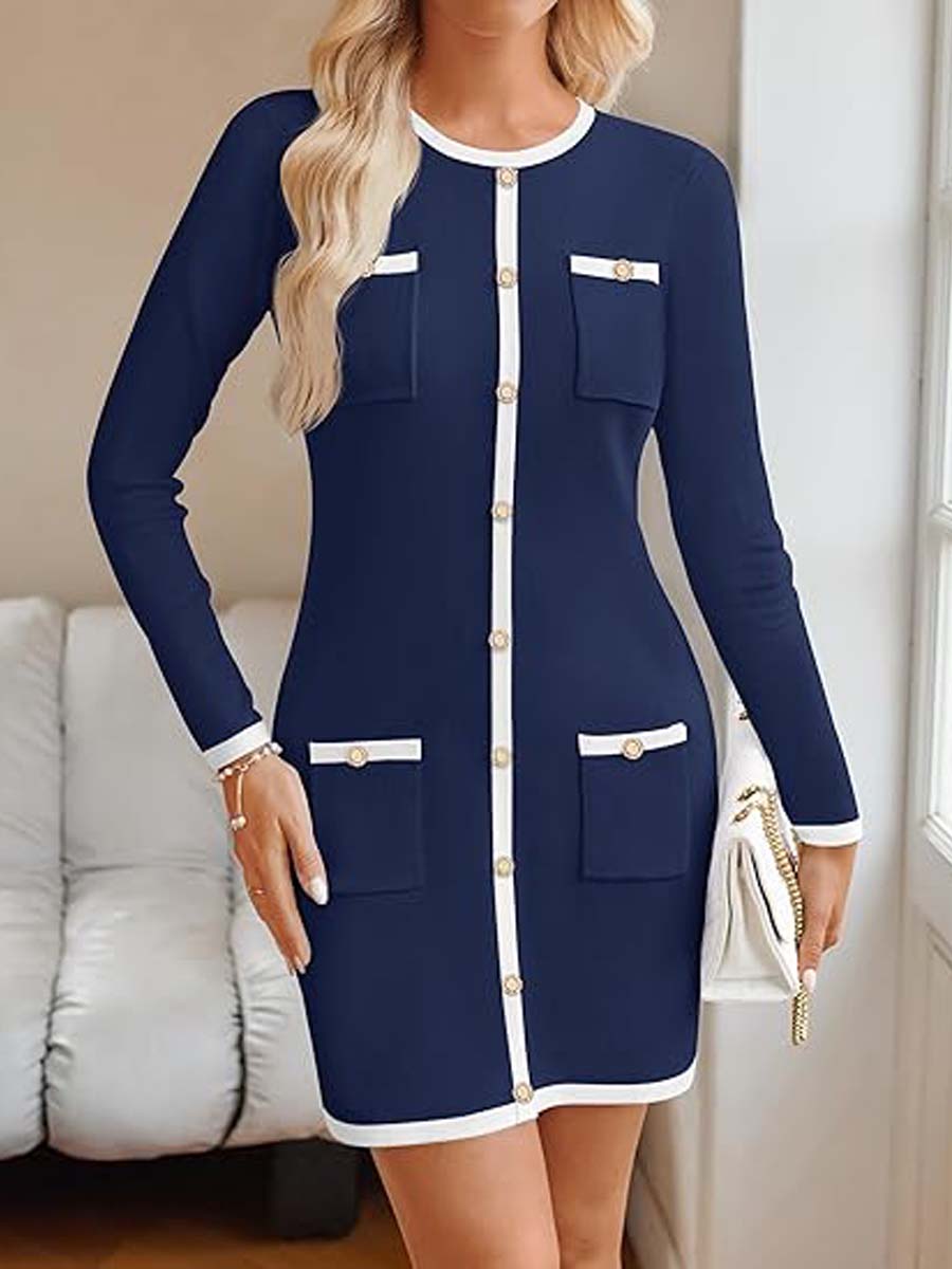 Color Block Knit Dress