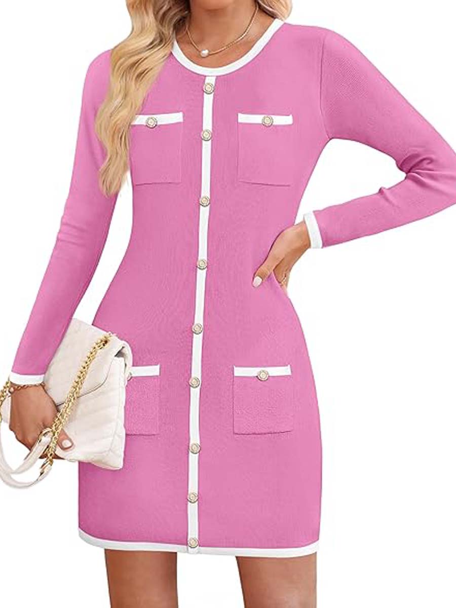 Color Block Knit Dress
