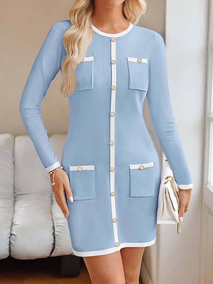 Color Block Knit Dress