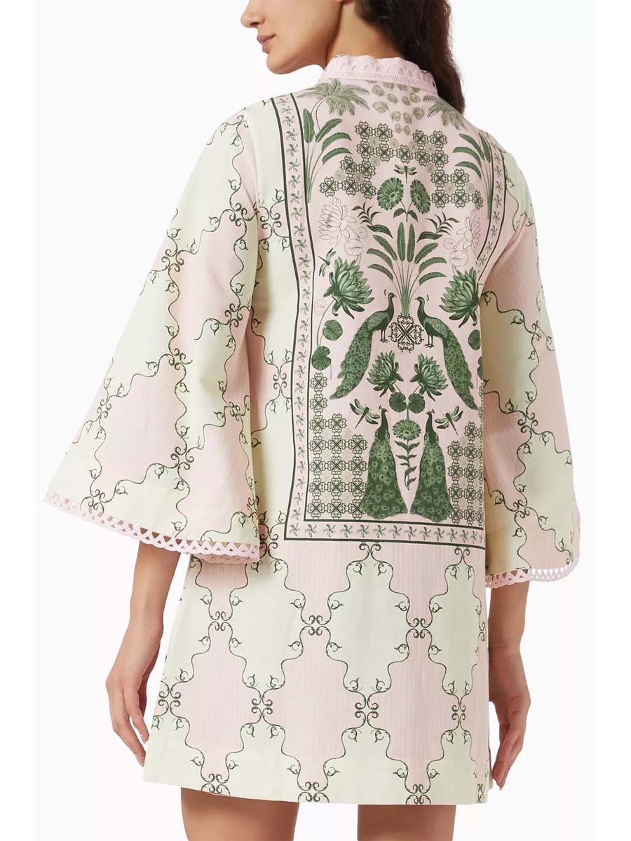 Mandarin Collar Mini Dress