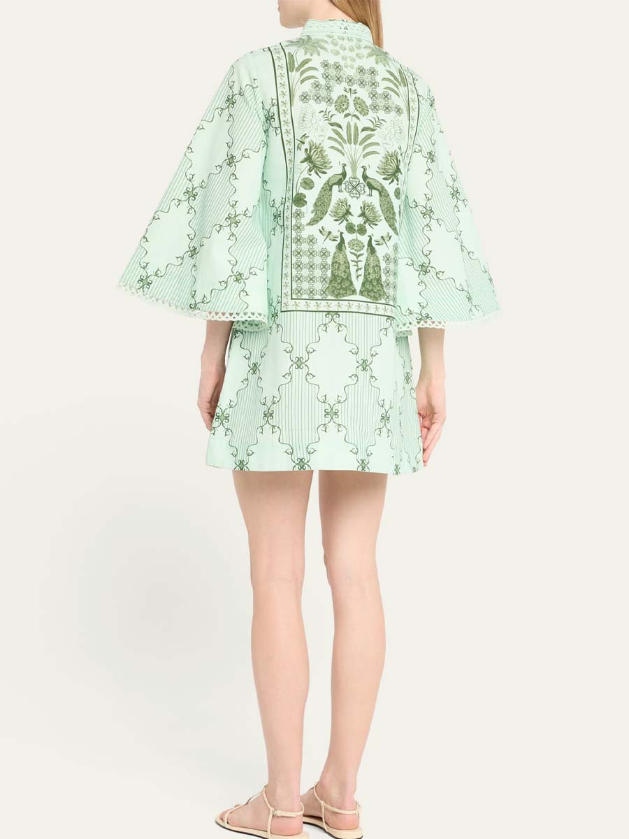 Mandarin Collar Mini Dress