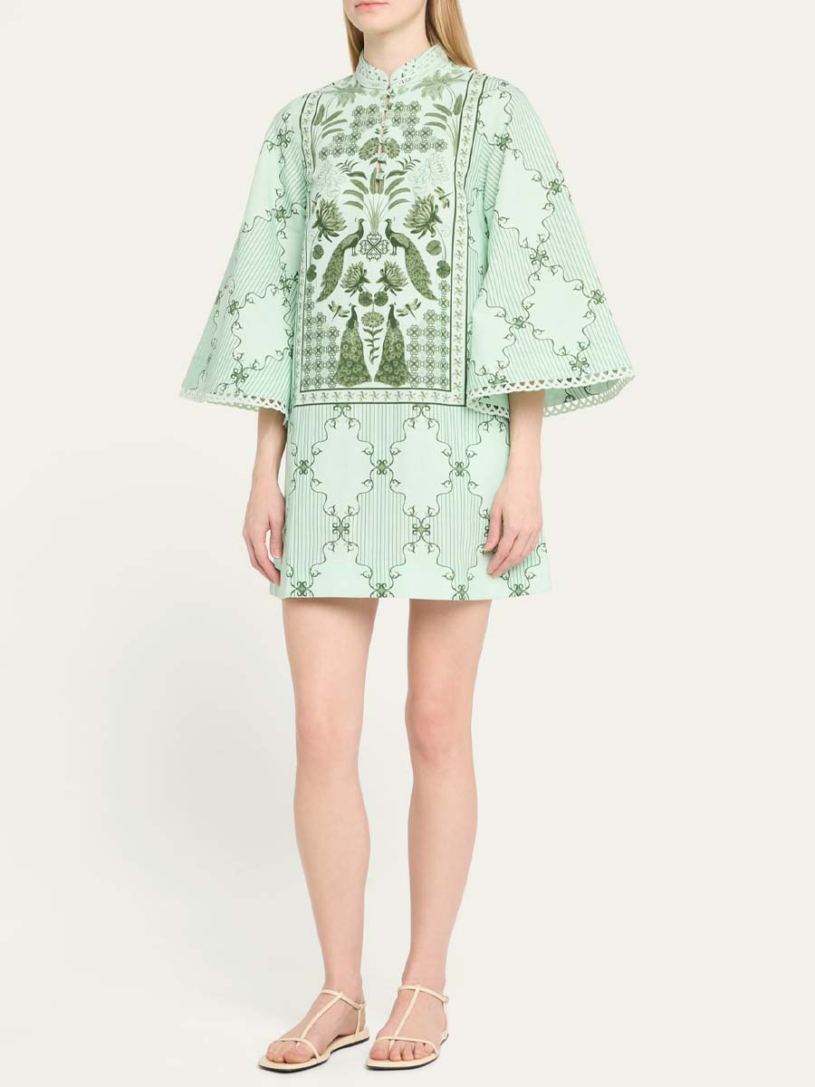 Mandarin Collar Mini Dress