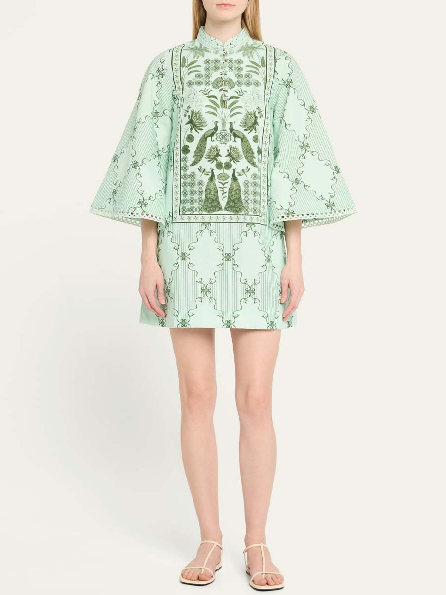 Mandarin Collar Mini Dress