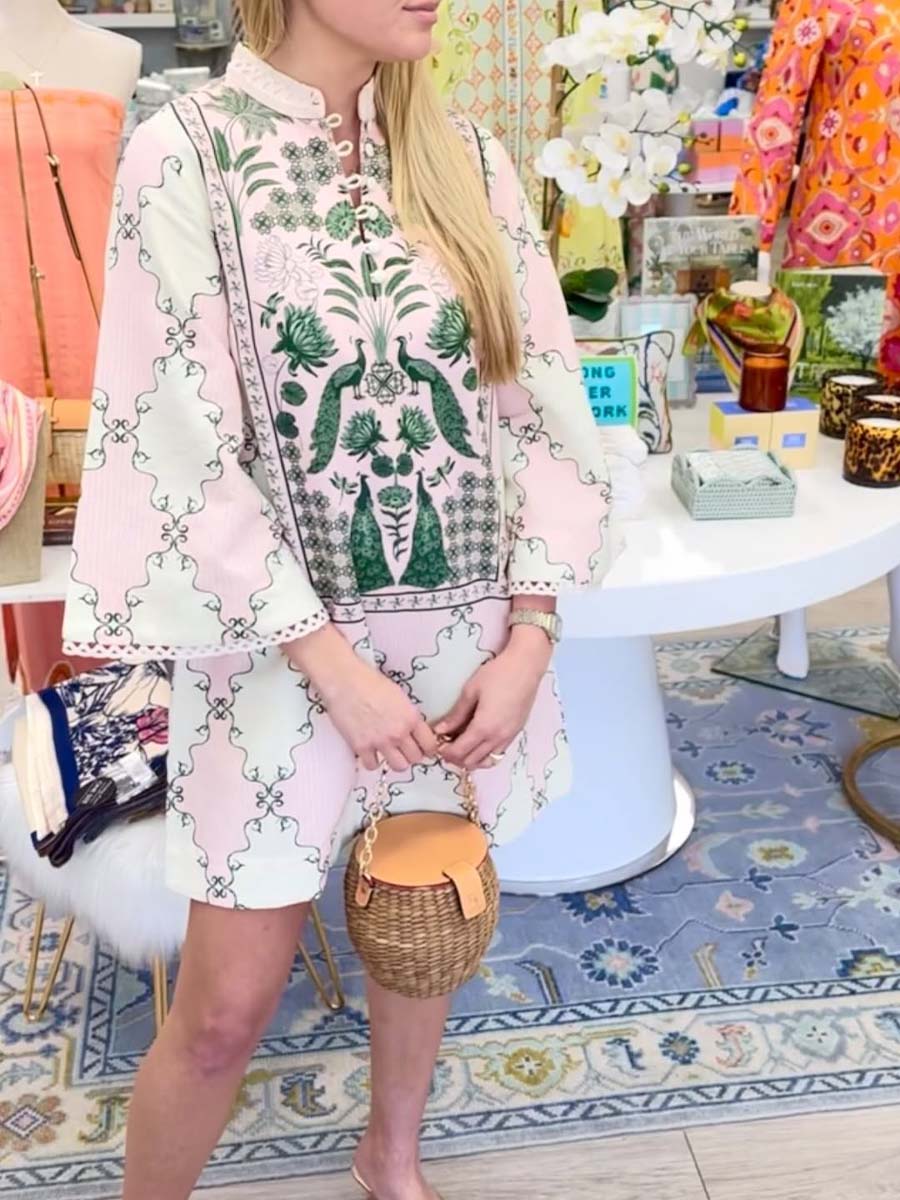 Mandarin Collar Mini Dress