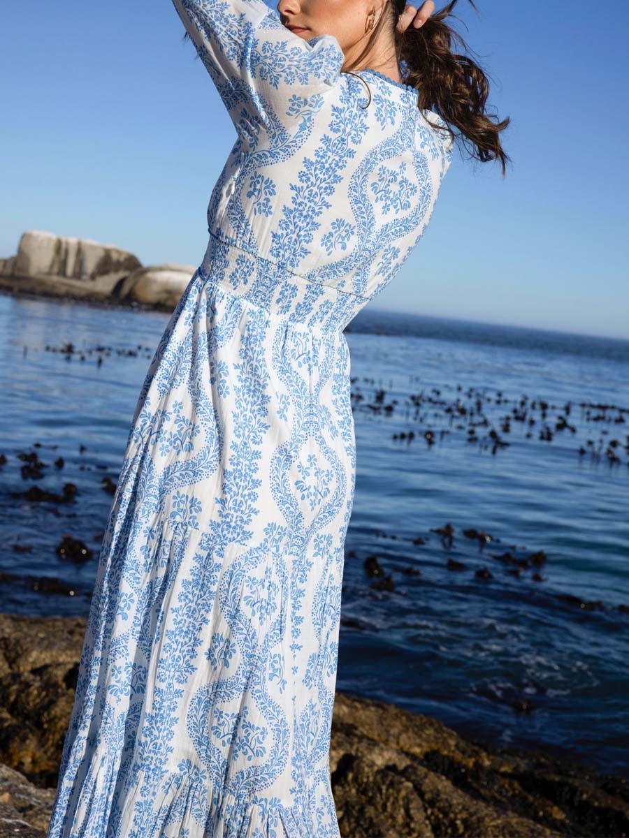 V-Neck Cotton Lace Dress
