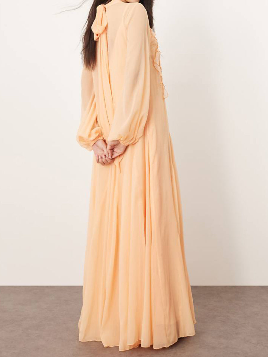 Apricot Floral Dress