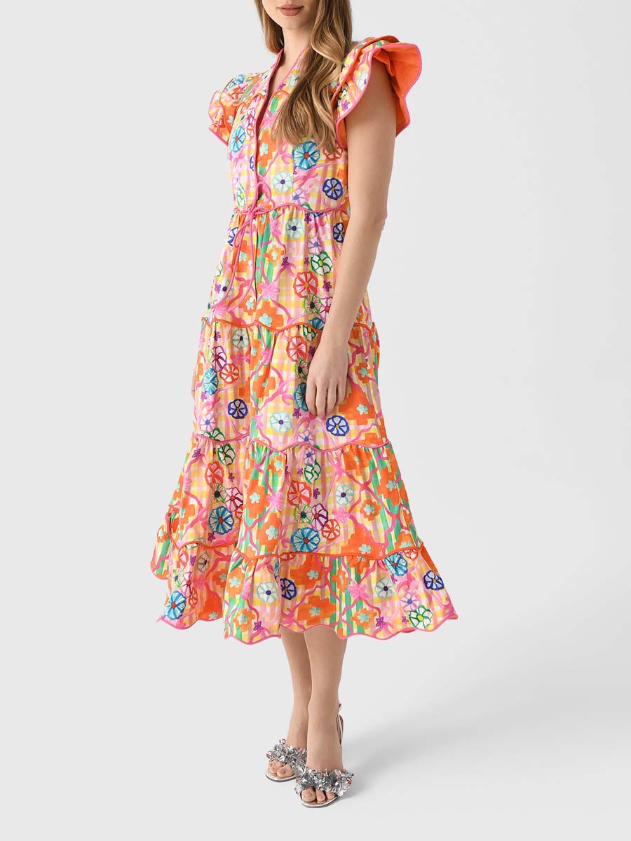 Tiered Skirt Multicolor Dress