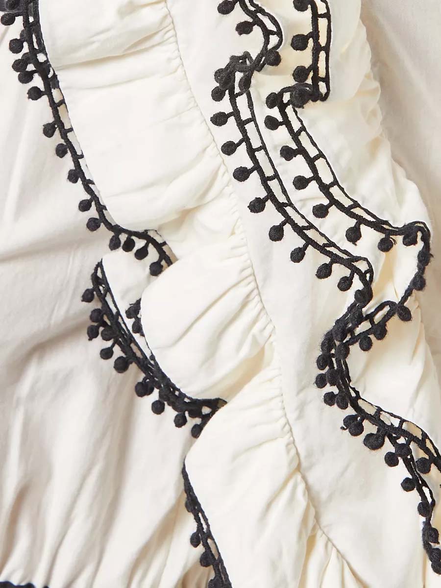 Tiered Skirt Frill Sleeve Dress