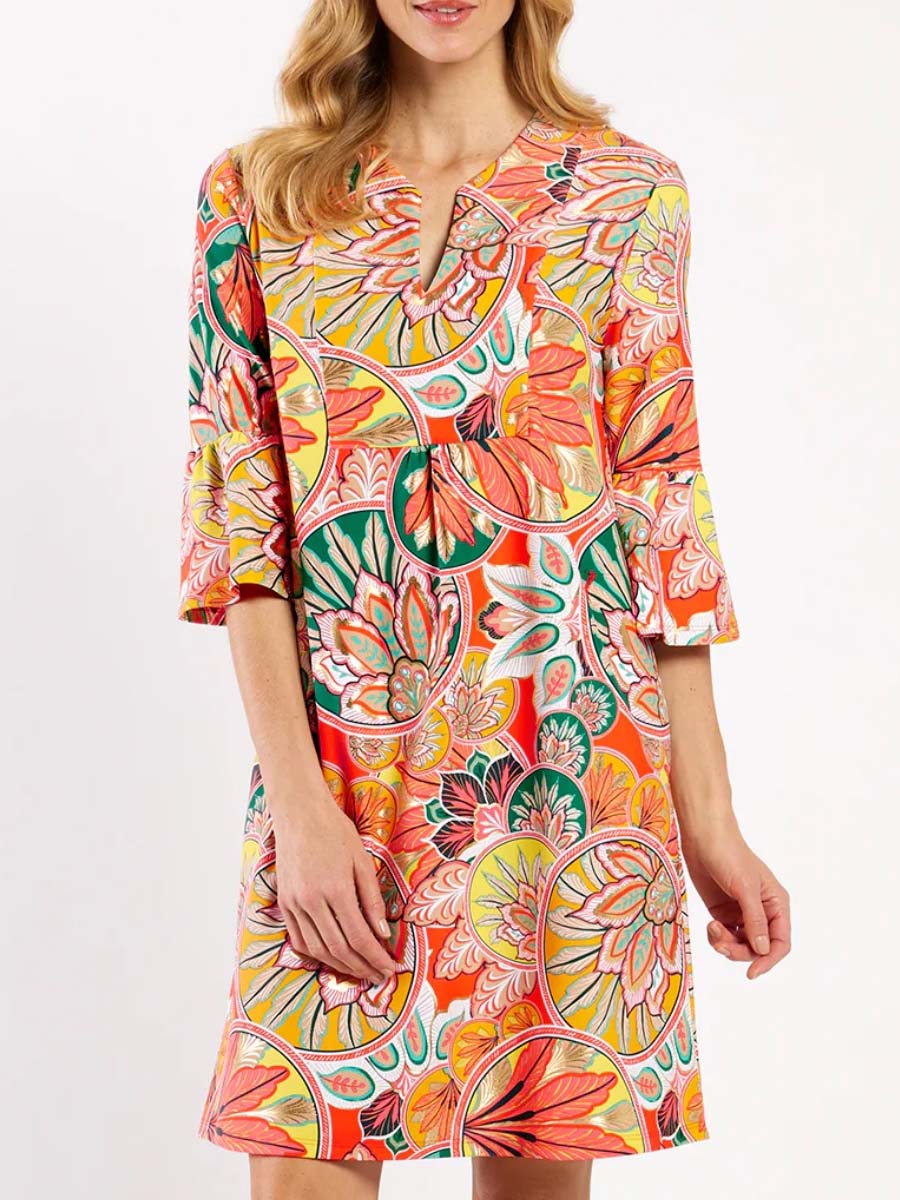 V-Neck Dress With Side Pockets