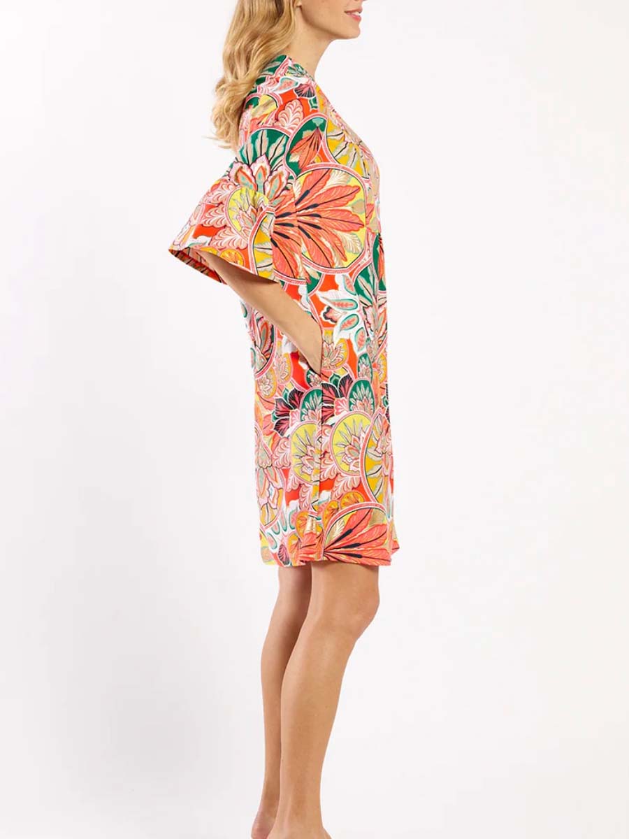 V-Neck Dress With Side Pockets
