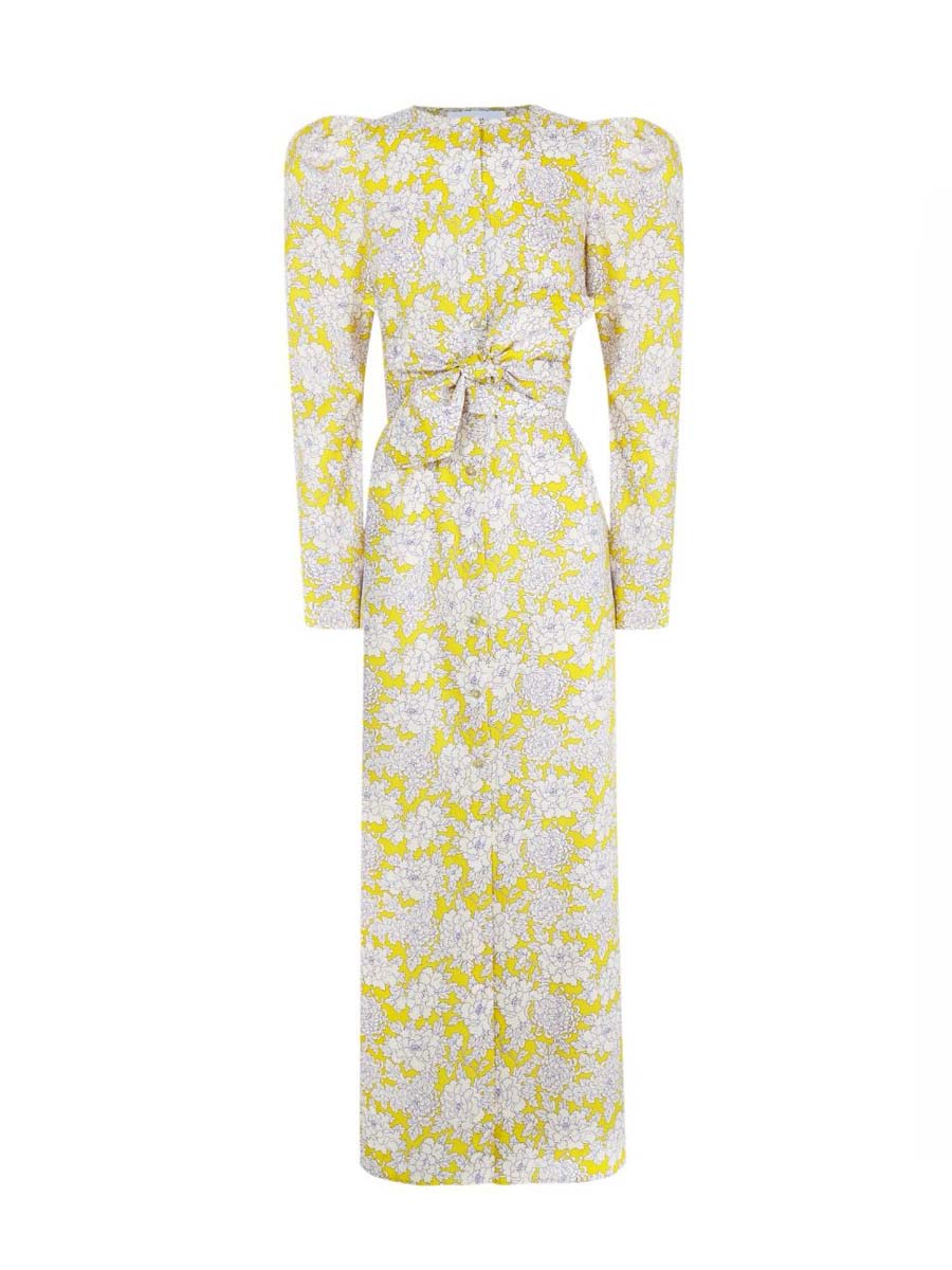 Puff Shoulder Maxi Dress