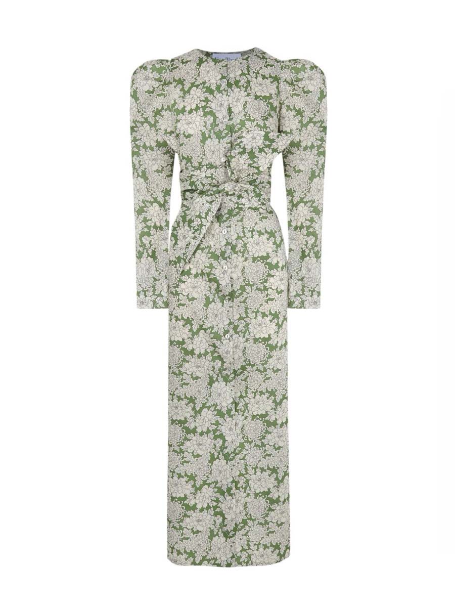 Puff Shoulder Maxi Dress