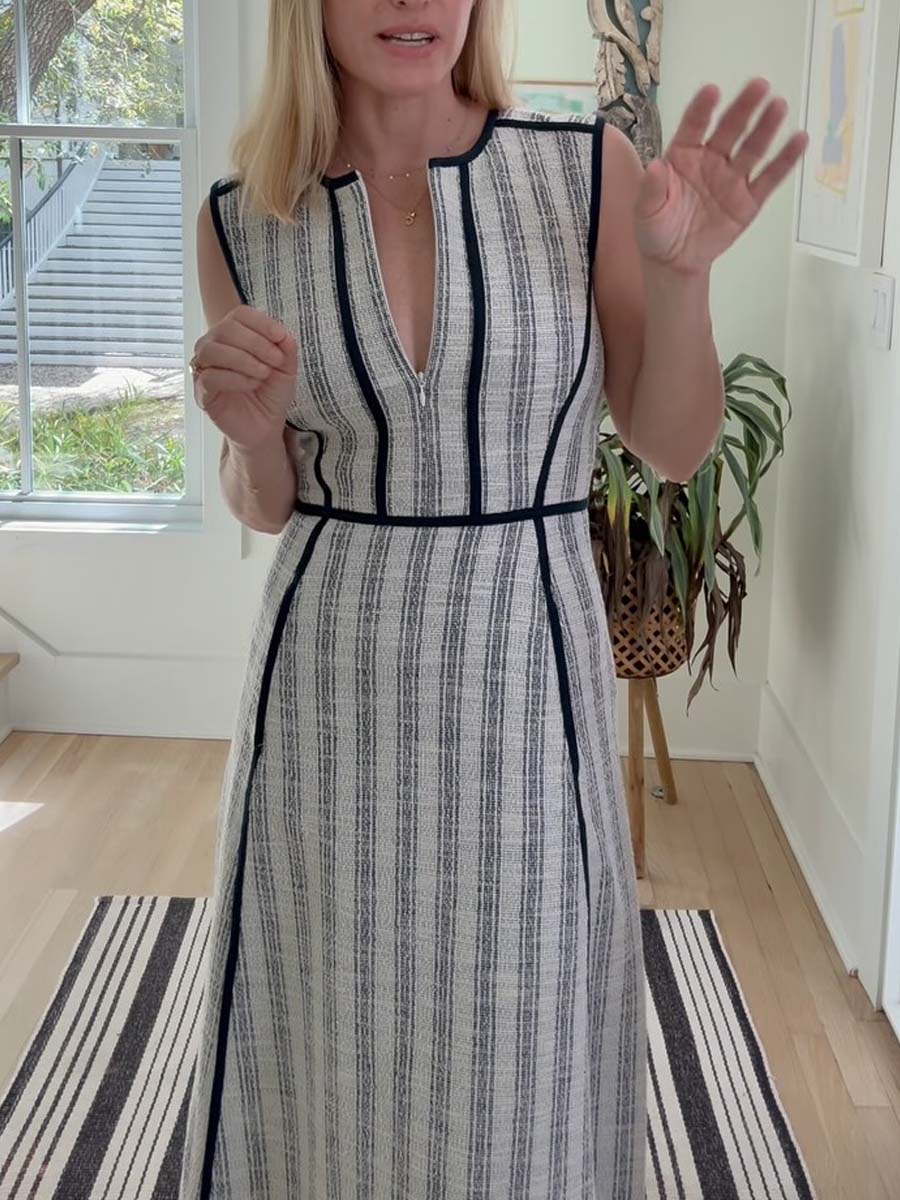 Textured Stripe Maxi Dress