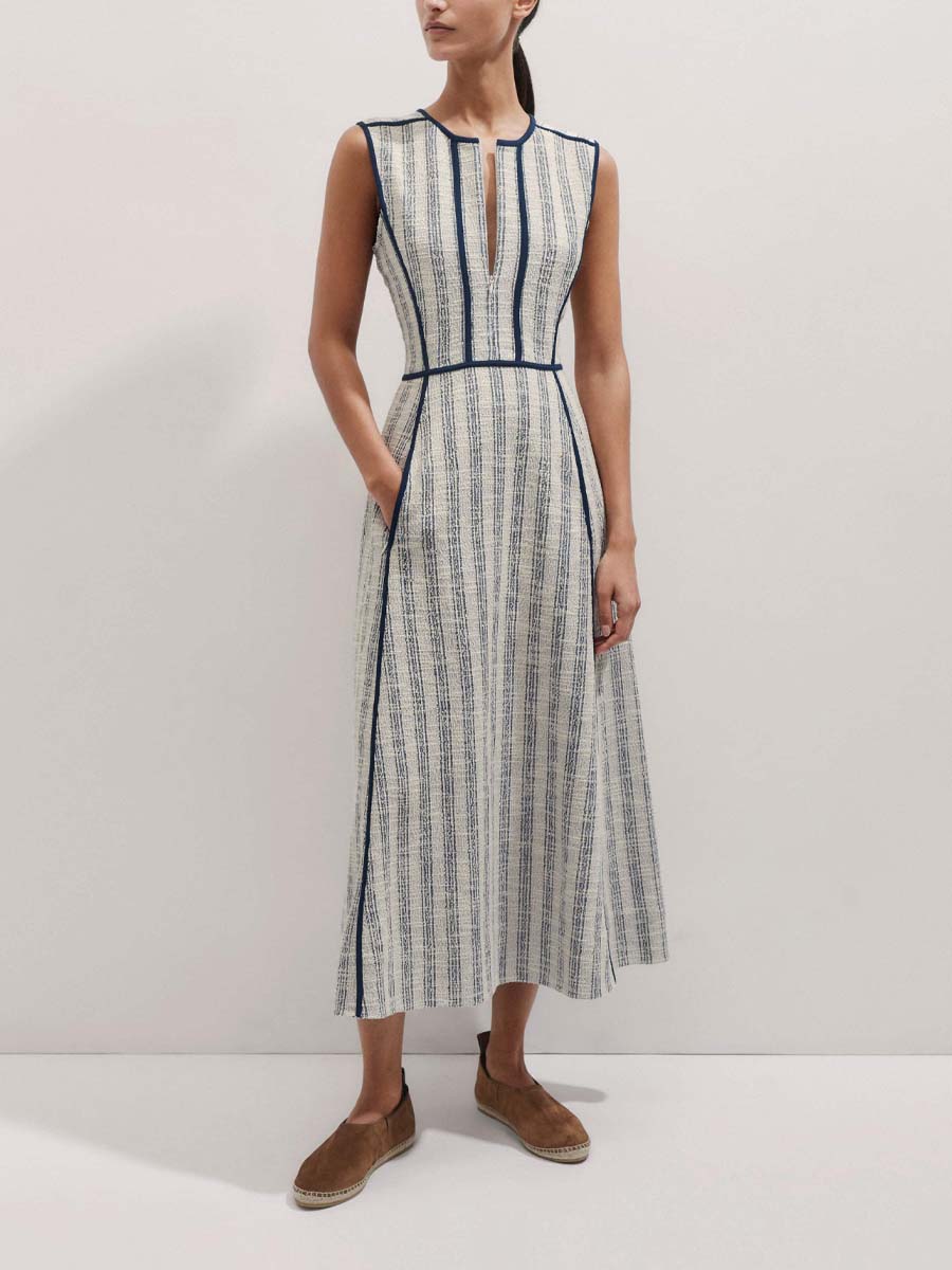 Textured Stripe Maxi Dress