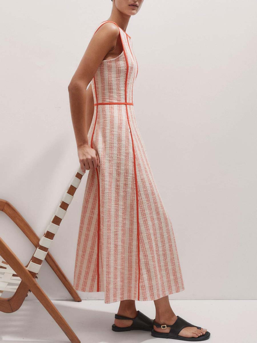 Textured Stripe Maxi Dress