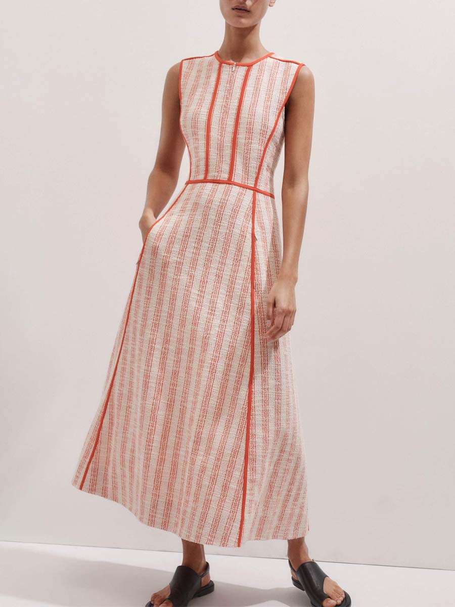 Textured Stripe Maxi Dress