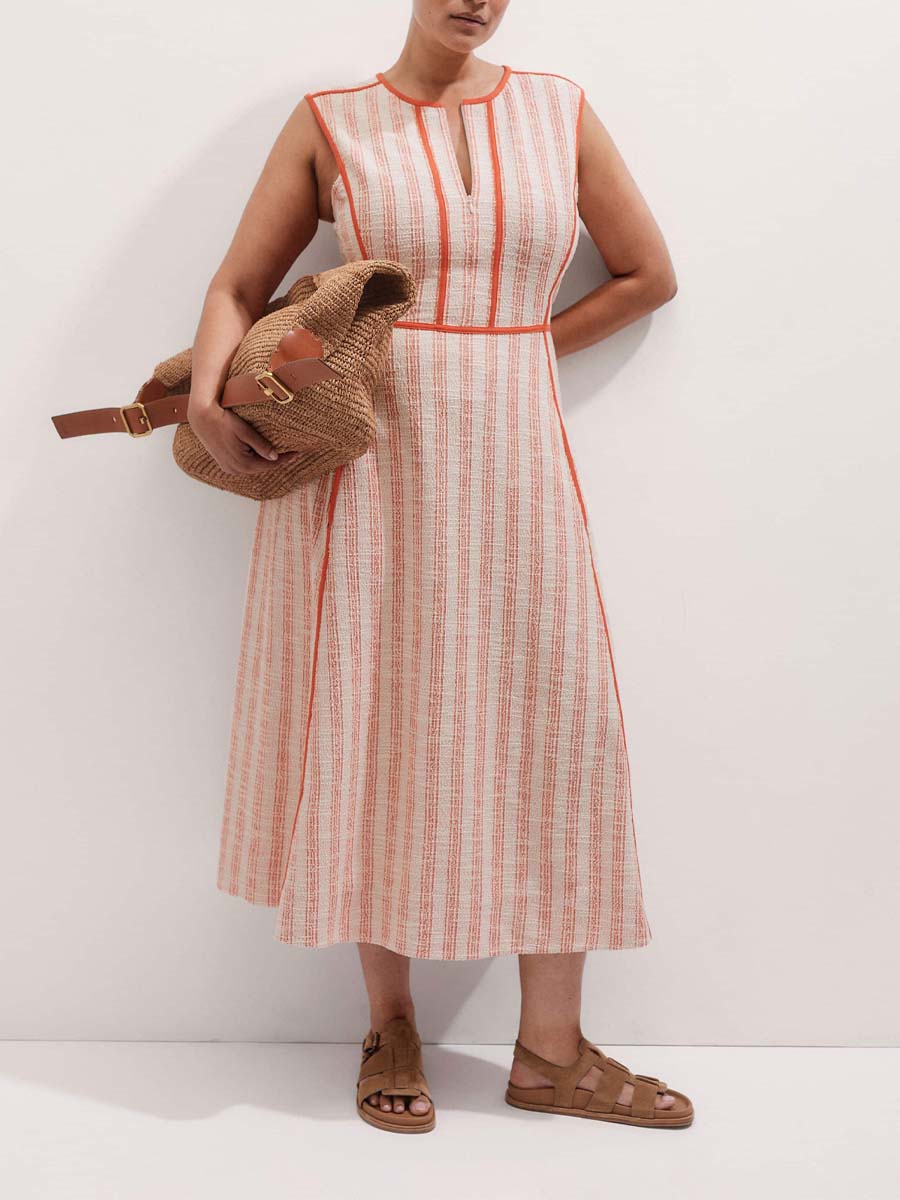 Textured Stripe Maxi Dress