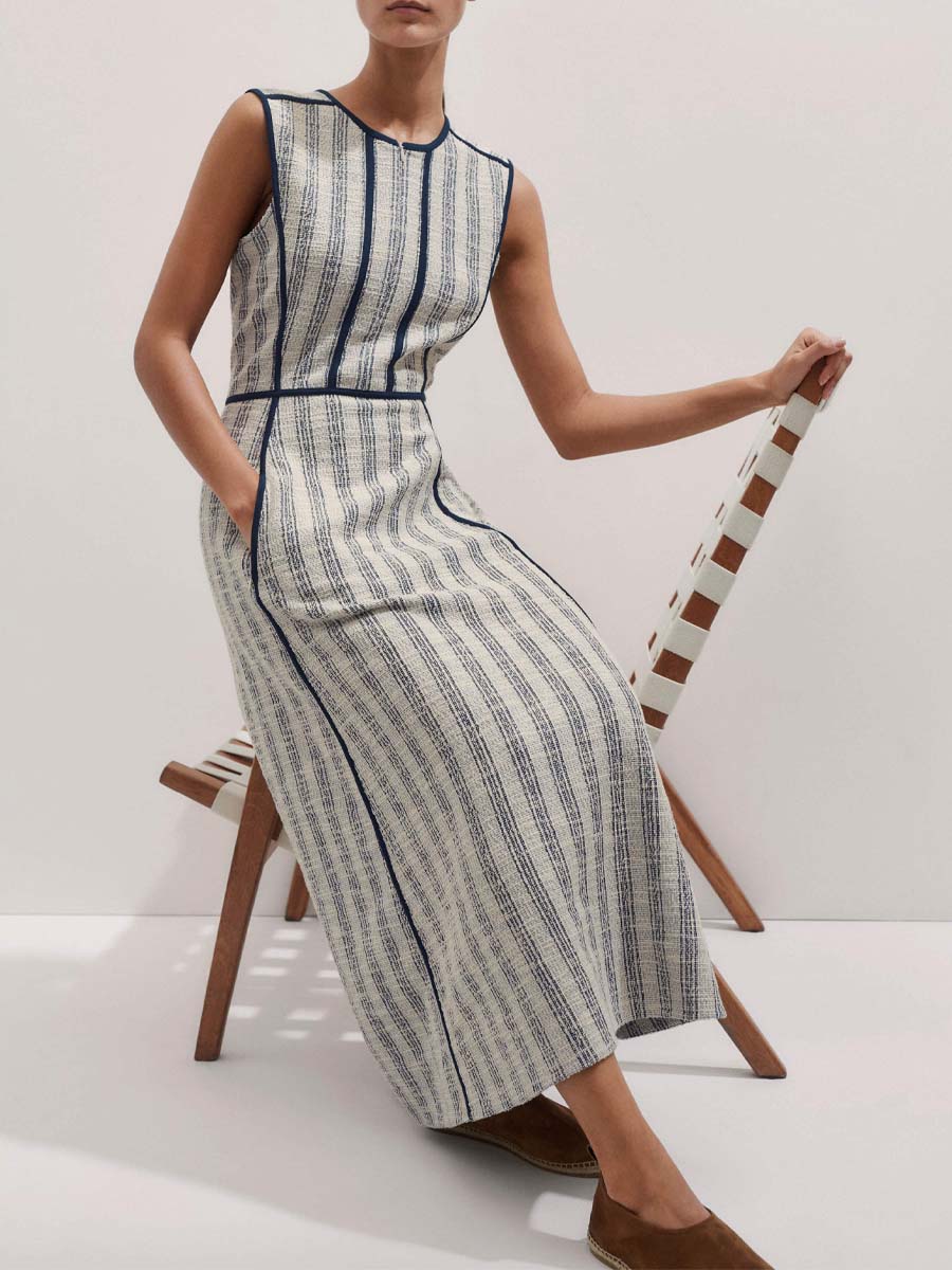 Textured Stripe Maxi Dress
