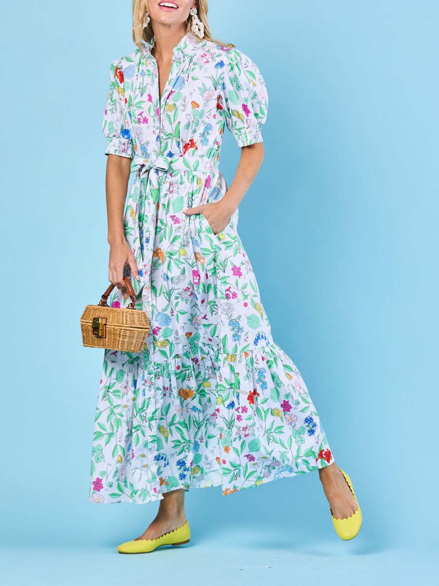 Gathered Sleeves Dress