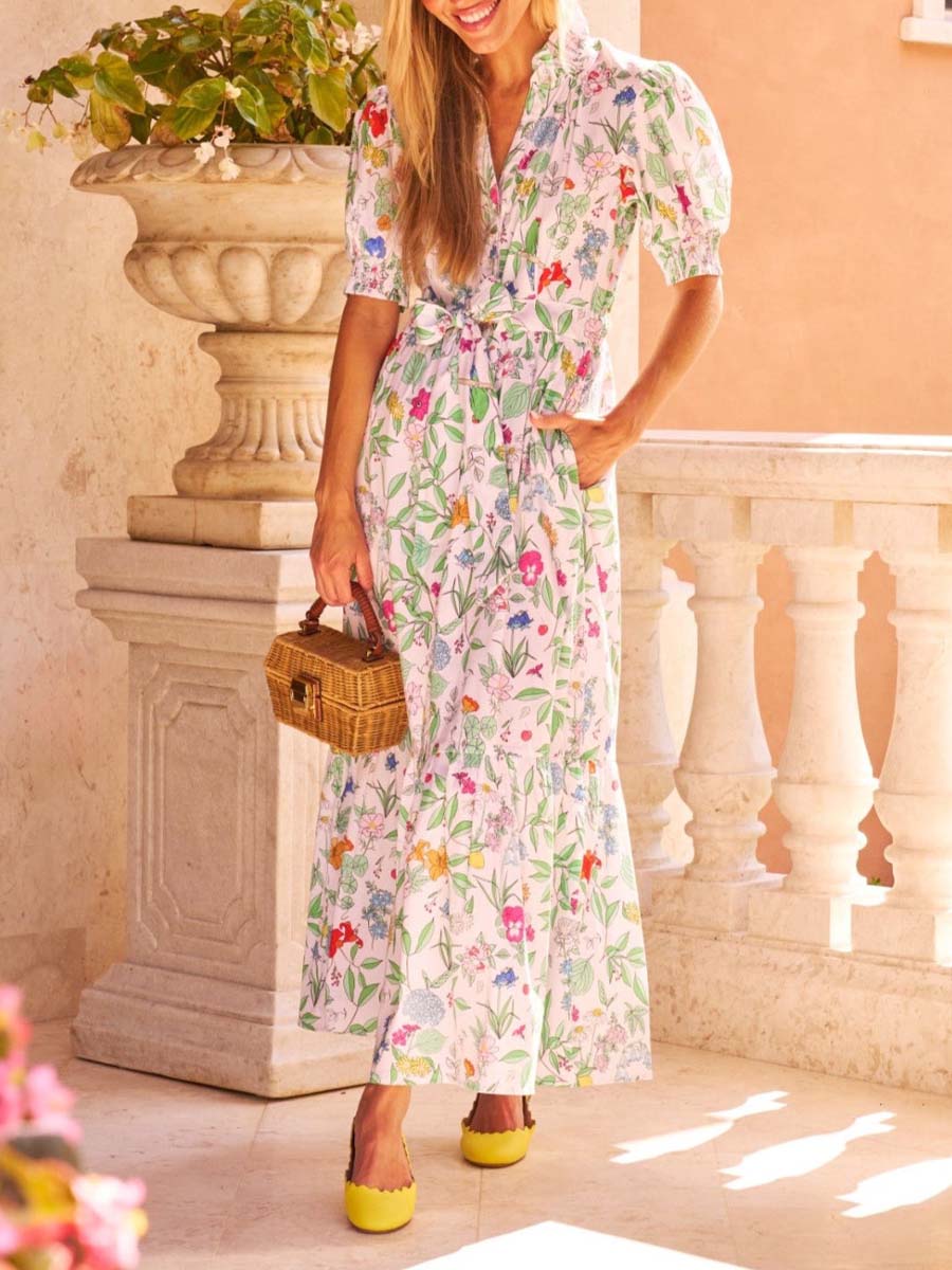 Gathered Sleeves Dress