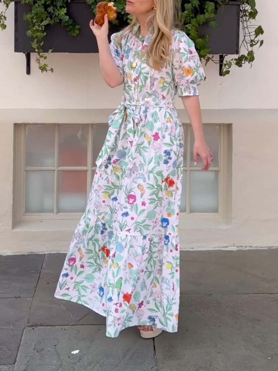 Gathered Sleeves Dress