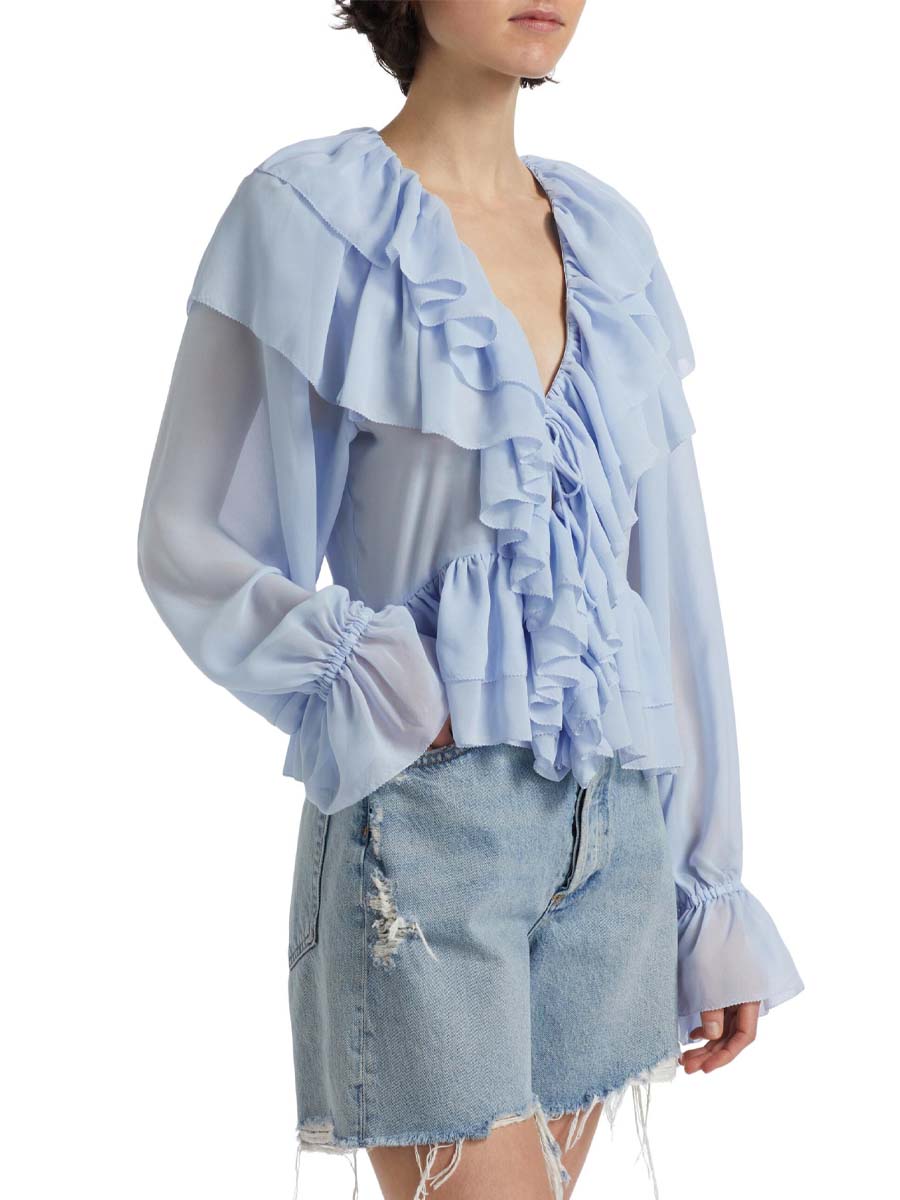 Ruffled Hem Blouse