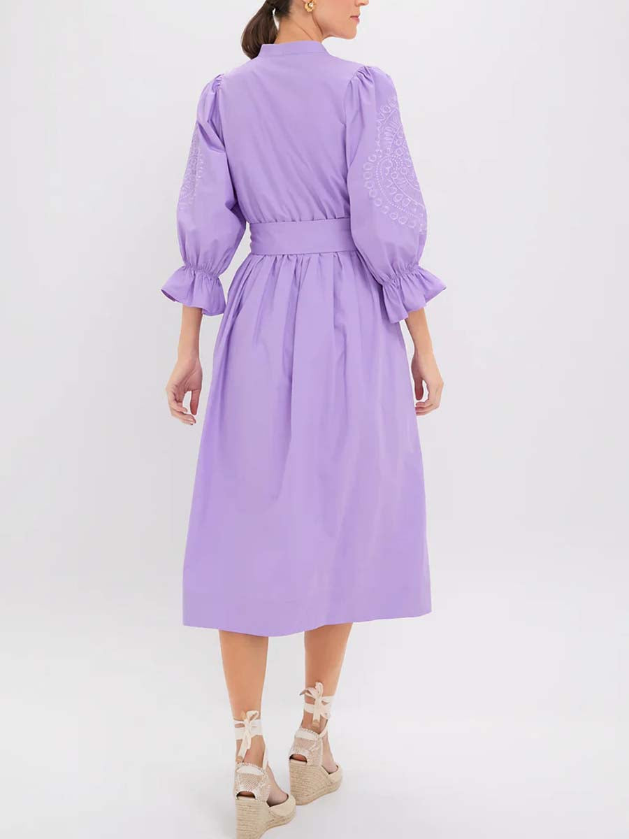 Embroidery Midi Dress