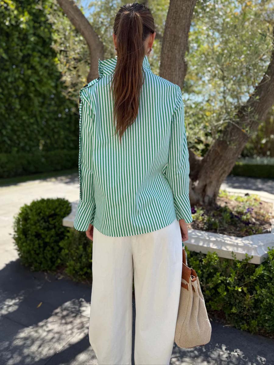 Striped Button Blouse