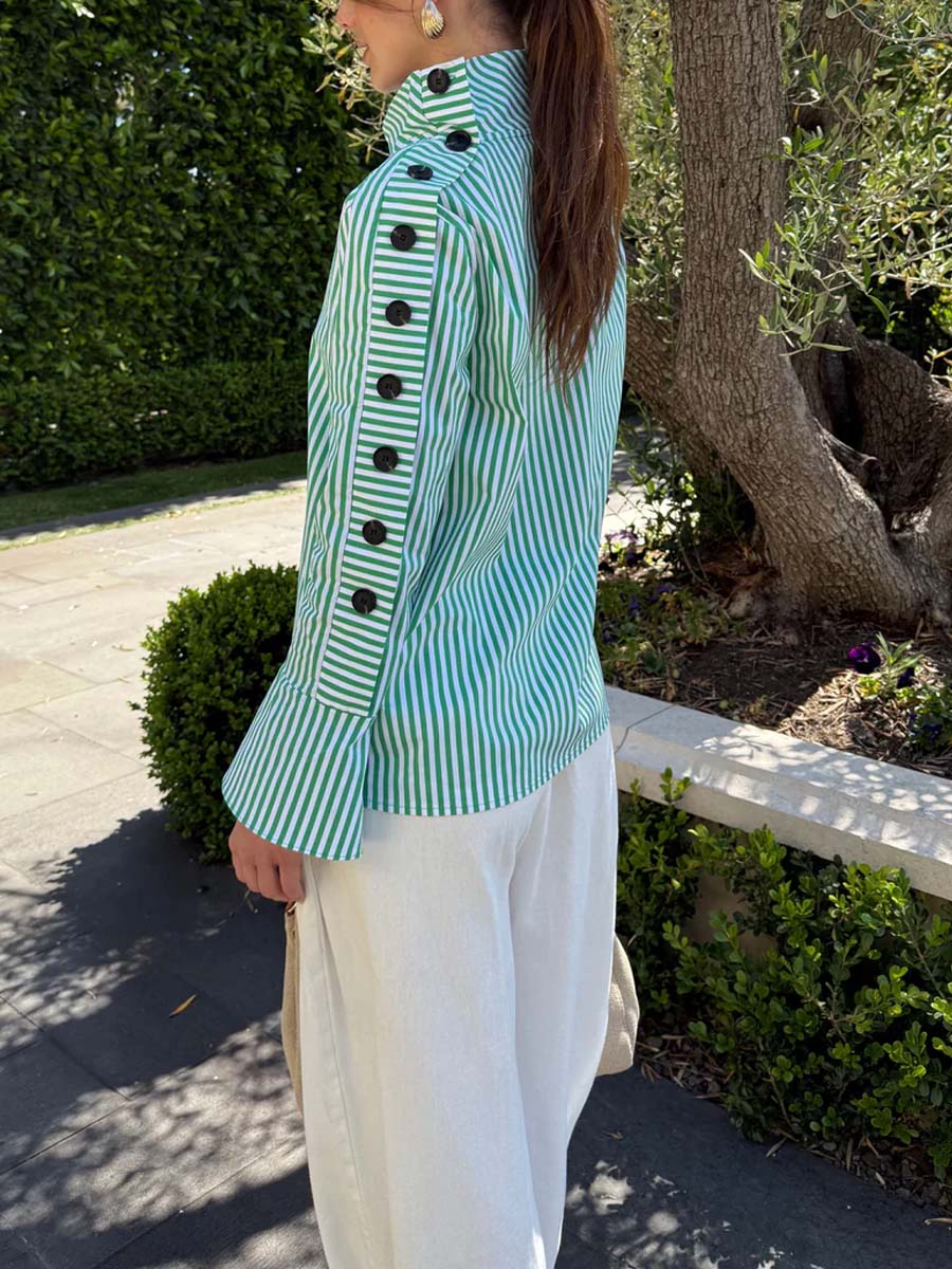 Striped Button Blouse