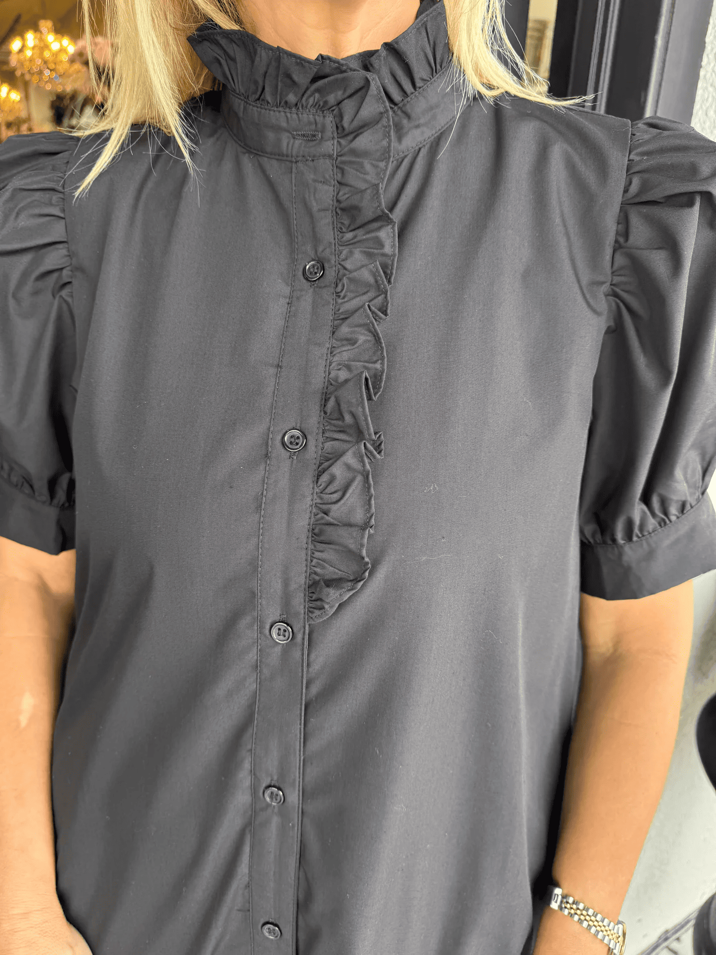 Black Ruffle Detail Dress